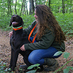 Amélie Péria et son chien Izaac