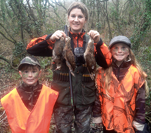 Elodie Godin et ses enfants à la chasse de la bécasse